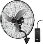 ZMRTDWO 24 Inch Wall Mount Fan, Oscillating Wall Mounted Fan, 3 Speed High Velocity with Max 7200 CFM, IP44 Water Resistant for Patio, Warehouse, Workshop, Garage, ETL-Certified