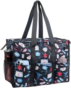 ABAMERICA Nurse Bag for Work, Nursing Bag, Multiple Pockets, Waterproof, Organized, Zip-Top Clinical Bag for Nursing Students, A08- Medical, M