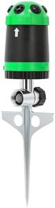 RESTMO Gear Drive Sprinkler with Metal Spike Base, 6-Pattern Multi-Adjustable Lawn Sprinklers for Yard, Heavy Duty Watering System for Garden Plant, Flower Bed and Large Area Watering