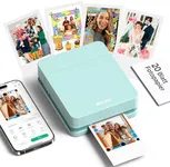 Nelko Photo Printer, PP01 Color Mini Portable Printer, Instant Smartphone Inkjet Printer, Sticky-Back Rechargeable Portable Picture Printer for iOS & Android, for Christmas Family, Green
