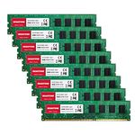 【DDR3 RAM】GIGASTONE 64GB Kit (8x8GB) DDR3/DDR3L 1600MHz (1333MHz) PC3-12800 (PC3-10600) CL11 1.35V/1.5V 2Rx8 UDIMM 240 Pin Unbuffered Non ECC High Performance PC Desktop Memory Upgrade
