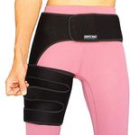 ZENKEYZ Copper Compression Hip Brace - Groin Wrap For Pain Relief Thigh Compression Sleeve - Support For Hip Flexor Arthritis For Pulled Muscles-Sciatica Nerve Brace Injury (Right Leg)