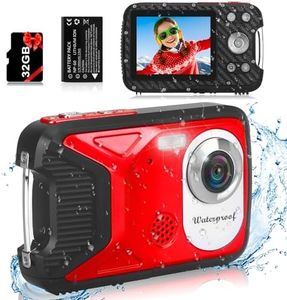 Waterproof Digital Camera with 32GB Card HD 1080P 36MP Compact Digital Camera for Kids Point and Shoot Camera Portable Camera for Teens Students Boys Girls(Red)