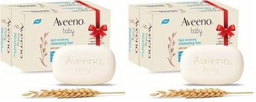 Aveeno Baby Daily Moisture Cleansing Bar 75g | With natural Oatmeal, Glycerin and Shea Butter | Co-created with Pediatricians and Dermatologists for newborn sensitive skin | pH balanced, free of soap, parabens sulfates and phthalates
