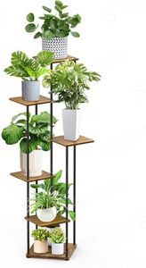 STLOVe® Supporto Metallico per Piante, Espositore per Fiori Interni, 6 Livelli Piedistallo Per Piante, Sgabello Per Pianta Rotondo, Mensola Moderna, 132cm Soggiorno Decorativo(Pianta Non Inclusi)