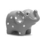 Child to Cherish Polka Dot Elephant Bank - Grey