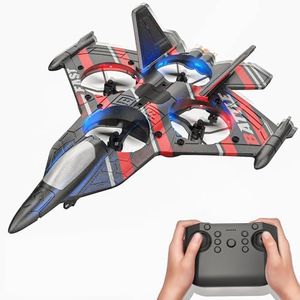 BEZGAR Drones for Kids | 2.4GHZ RC Plane, 6-axis Gyro Remote Control Airplane, RC Helicopter, 360° Flip Fighter Jet Toy, Toys for ages 8-13 with Colorful LED Navigation Lights Red
