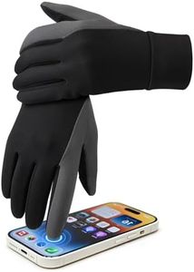 OZERO Cycling Gloves for Women, Winter Warm Bicycle Glove for Smart Phone Texting with Non-Slip Silicone Gel - Thermal Cotton - Windproof and Waterproof for Running, Biking, Driving - Black (Large)