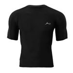 PROSHARX Half Sleeve Compression T-Shirt | Men's Active & Gym Wear T-Shirt Designed for Body Fit Tights (Medium, Black)