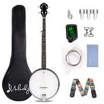 Mulucky 5 String Banjo - Open Back, Geared 5th Tuner, Gift Package with Beginner Kit - MB1102