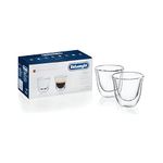 De'Longhi DeLonghi Double Walled Thermo Espresso Glasses, Set of 2, Regular, Clear