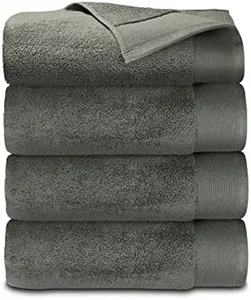 California Design Den Luxury 4-Pack Bath Towels 100% Cotton - Soft and Fluffy, Quick Dry Ultra Absorbent, Large Hotel Spa Quality Towel Set, Essential for Home Bathroom - Gray - 27" x 54"