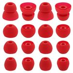 ALXCD Eartips for BeatsX In-Ear Headphone, 8 Pair S/M/L & Double Flange Durable Soft Silicone Replacement Earbud Tips, Fit for Beats by Dr. Dre Beats X [8 Pair/Red]