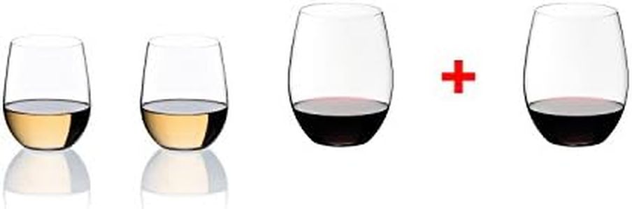 Riedel O Wine Tumbler Cabernet/Merlot and Viognier/Chardonnay, Set of 4, Clear -