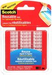 Scotch Reusable Mounting Tabs, Double Sided Tabs for Lightweight Mounting, Clear, 1 in x 1 in, 18-Pack, R100-C