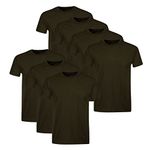 Hanes Men's Cotton, Moisture-Wicking Crew Tee Undershirts, Multi-Packs Available, Black - 7 Pack, Medium