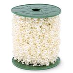 Hilitchi 200Feet Roll Ivory Pearl String Party Garland Wedding Centerpieces Bridal Bouquet Crafts Decoration (Pearl)
