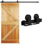QINAIXQM 152CM/5FT Sliding Door Track Barn Door Hardware Kit Closet Rail Roller Accessory