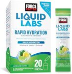 FORCE FACTOR Liquid Labs Electrolytes Powder Packets—Lemon Lime—Hydration Packets to Make Electrolyte Water with 5 Essential Electrolytes, Vitamins, Minerals, and Antioxidants, 20 Stick Packs