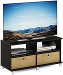 Furinno Andrey Entertainment Center with Bin Drawers, Dark Espresso