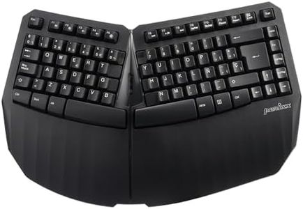 Perixx PERIBOARD-613B Mini Teclado Ergonómico Inalámbrico con Modo Dual 2.4G y Bluetooth, Compatible con Windows 10 y Mac OS X System, Negro, Layout Español