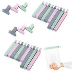 JEOPKO 24Pcs Bag Clips Food Storage,Food Bag Clips Unique Plastic Food Clips Sealing Snacks Coffee Food,Sandwich Bags Multicoloured Reusable Plastic Bag Clips to Keep Food Fresh (LYUKFKJ24PCZMH)