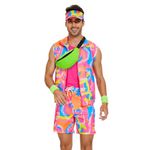 AJGEGJE 80s Workout Costume for Men, 80s 90s Workout Outfits Set, Halloween Cosplay Couples Outfits (L)