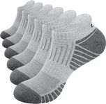 Ruixue Trainer Socks Men's 43-46, 6 Pairs Socks Women's 35-38 39-42 47-50 Breathable Sports Socks, Cotton Short Running Socks with Terry Cloth Sole Non-Slip Comfortable Short Socks, Grey-6PAIR, 35-38