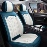 QUYDDC Car Seat Covers (Universal Fit, Black), Nappa Leather, 3D Foam Back Support, Front Seats, Heated, for Most Cars & SUVs