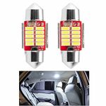 SORAX 10 SMD Super Bright LED Universal Car Interior Roof Light Reading Dome Lamp Bulb with Festoon Holder (2 PCS, White, 5W)…