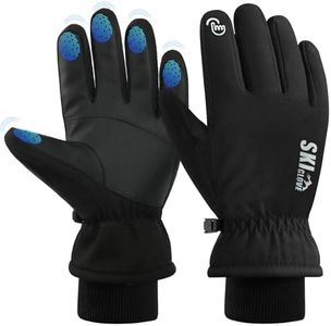 ZENUTA Ski Gloves, Waterproof Winter Gloves Men, Warm Gloves, Cycling Gloves for Men, 5-Finger Touchscreen Gloves for Driving Workout Running Snowboarding(L)