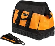 Internet's Best Soft Sided Tool Bag - 16 Inch - 18 Pockets - Wide Mouth Ultra-Rigid Base Tool Storage and Organizer Box