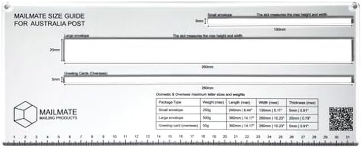 Mailmate Shipping Guide for Australia Post | Mail Sizer, Mail Measure, Shipping Template, Small Envelope, Large Envelope, Greeting Cards Size Guide | Measuring Tool for Standard Letter Sizes