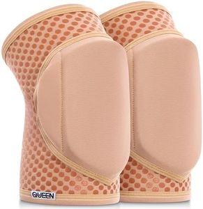 Queen Wear – Nude Latte Grip – Pole Dance Knee Pads – Perfect Woman Protection for Ballet Modern Dance and Indoor Sports (M)