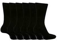 Gentle Grips - Men's Socks Bigfoot Honeycomb Top Cotton Rich Pack of 6, Size 12-14 (Black)