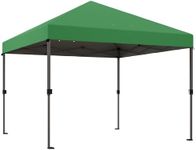 Outsunny 3 x 3(m) Pop Up Gazebo, 1 Person Easy up Marquee Party Tent with 1-Button Push, Adjustable Straight Legs, Wheeled Bag, Stakes, Ropes, Sandbags, Instant Shelter, Green