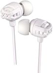 JVC Xtreme Xplosives in-Ear Headphones Sweat Proof Earphones with Built-in Remote and Mic for Call Handling - White