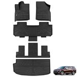 KARPAL Floor Mats Fit for 2018-2024 Chevrolet Traverse 7 Seats with 2nd Row Bucket Seats, TPE Rubber All-Weather Protection Heavy Duty Cargo Liner Guard Accessories Anti-Slip Floor Liners