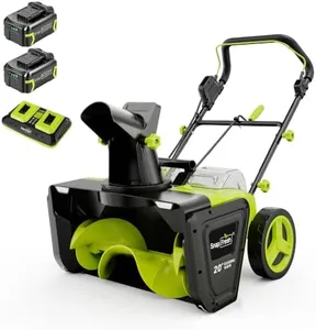 SnapFresh 40V Electric Snow Blower Cordless - 2 x 5.0Ah Battery 20 Inch Brushless Snow Blower with Fast Charger, Built-in Dual LED Headlights, Electric Snowblower for Driveways & Sidewalks