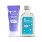Perfora Teeth Whitening Combo | Enamel-Safe & Sensitivity-Free Oral Care Formula For Tooth Stain Removal | No Artificial Sweeteners | Purple Toothpaste-75gm & Teeth Whitening Mouthwash