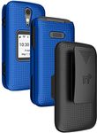 Case with Clip for Jitterbug Flip2, Nakedcellphone [Cobalt Blue] Snap-On Hard Shell Cover with [Rotating/Ratchet] Belt Hip Holster Holder for Jitterbug Flip 2 Phone (aka Lively Flip) (4053SJ7)