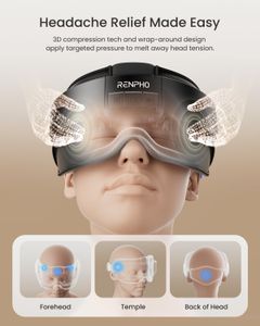RENPHO Heated Eye and Head Massager – Adjustable Air Pressure