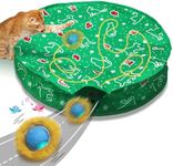 Giociv Interactive Cat Toys Ball Fast Rolling in Pocket, Motion Activate Chirping Cat Toy Hide and Seek Mouse Catching Game