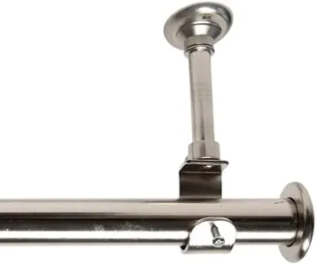 Room/Dividers/Now Ceiling Mount Hanging Curtain Rod 36-56 Inches - Wall Mounted Curtain Rod with Bracket - Long, Heavy Duty Rod for Window Curtains by Room Dividers Now (Silver)