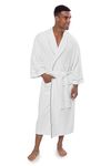 Texere Men’s Luxury Terry Cloth Bathrobe - Fathers Day Gift (EcoComfort), Natural White, Large-X-Large