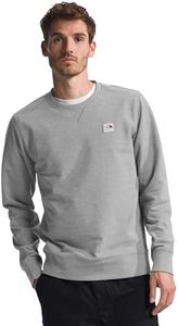 THE NORTH FACE Men's Heritage Patch Crew, TNF Medium Grey Heather/TNF White, X-Large
