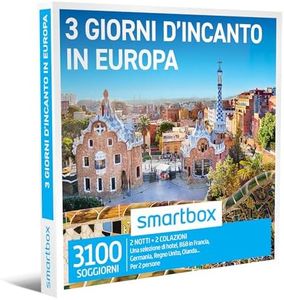 smartbox - Cofanetto Regalo per Uomo o Donna - 3 Giorni d'incanto in Europa - Idee Regalo Originale - 2 Notti con Colazione per 2 Persone
