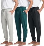 3 Pack: Mens Big & Tall Soft Lounge Jogger joggers Christmas Pajama Pants Sweatpants Pockets PJ Bottoms Sleep wear man Knit Drawstring men Soft Jersey sweats Pijama Pockets winter - Set 1, 3x Tall