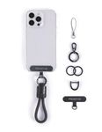 Project-cb Phone Finger Ring Strap 1,Phone Tether Tab 2,Phone Lanyard,Phone Strap,Key Chain,Key Ring 2,Charms for Phone Case,Phone Accessories(Black-B)