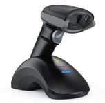 TEEMI 2D Wireless Barcode Scanner with USB Cradle for iPad iPhone Android Devices and Tablets, Support QR, PDF417, Data Matrix, Read barcodes on Screen